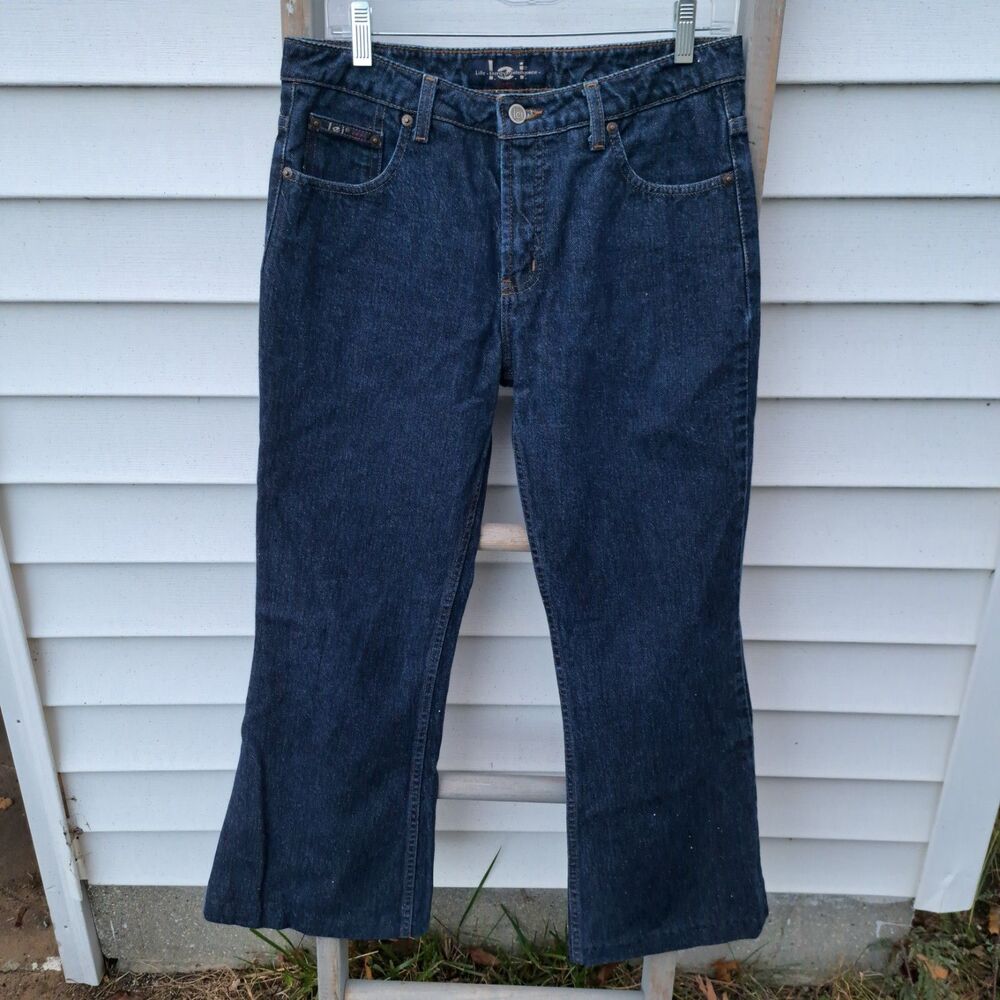 Vintage Y2k LEI Denim Blue Jean Capris Dark Wash Size 9 Medium 2000's 90's